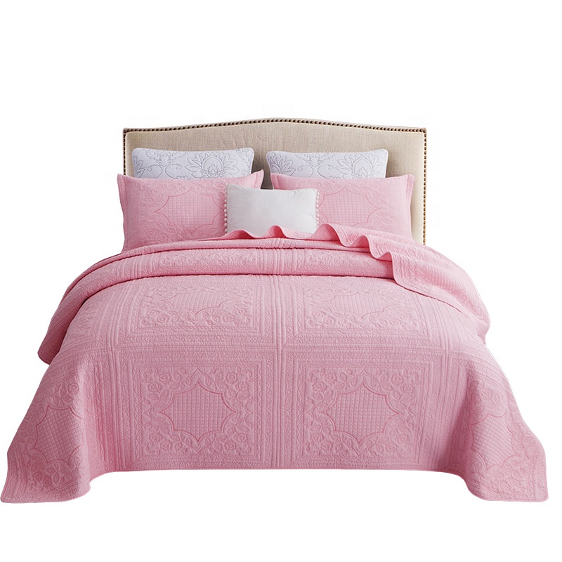 Высококачественное прямоугольное покрывало из 100% хлопка с цветочной вышивкой