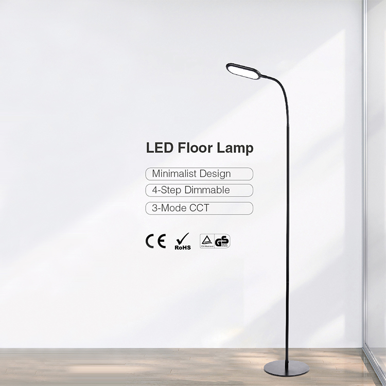 Nordic Black Metal PC Stand Light LED Modern Floor Lamp For Living Room