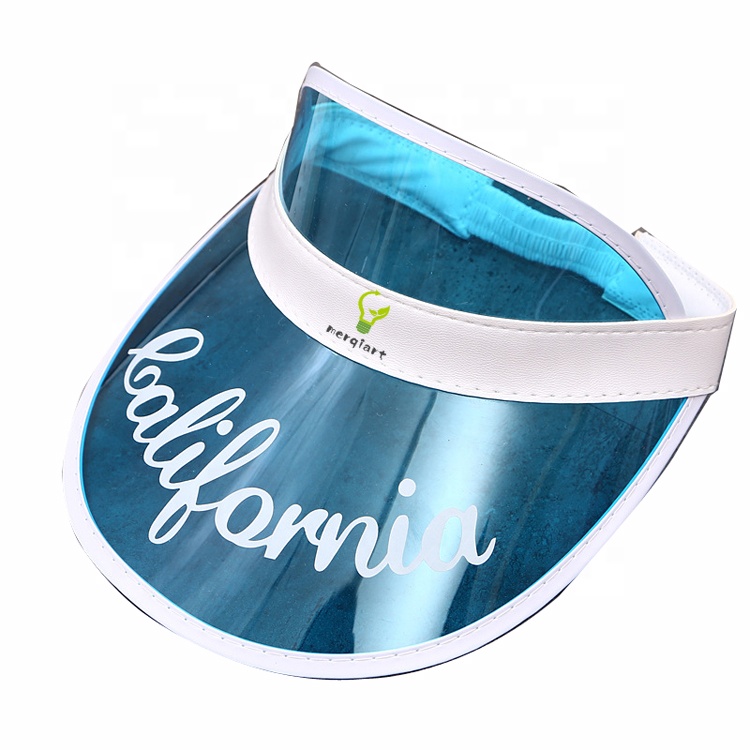 Мода УФ-защита прозрачный ПВХ или пластик Дешевые солнцезащитный козырек крышка wigh логотип клиента