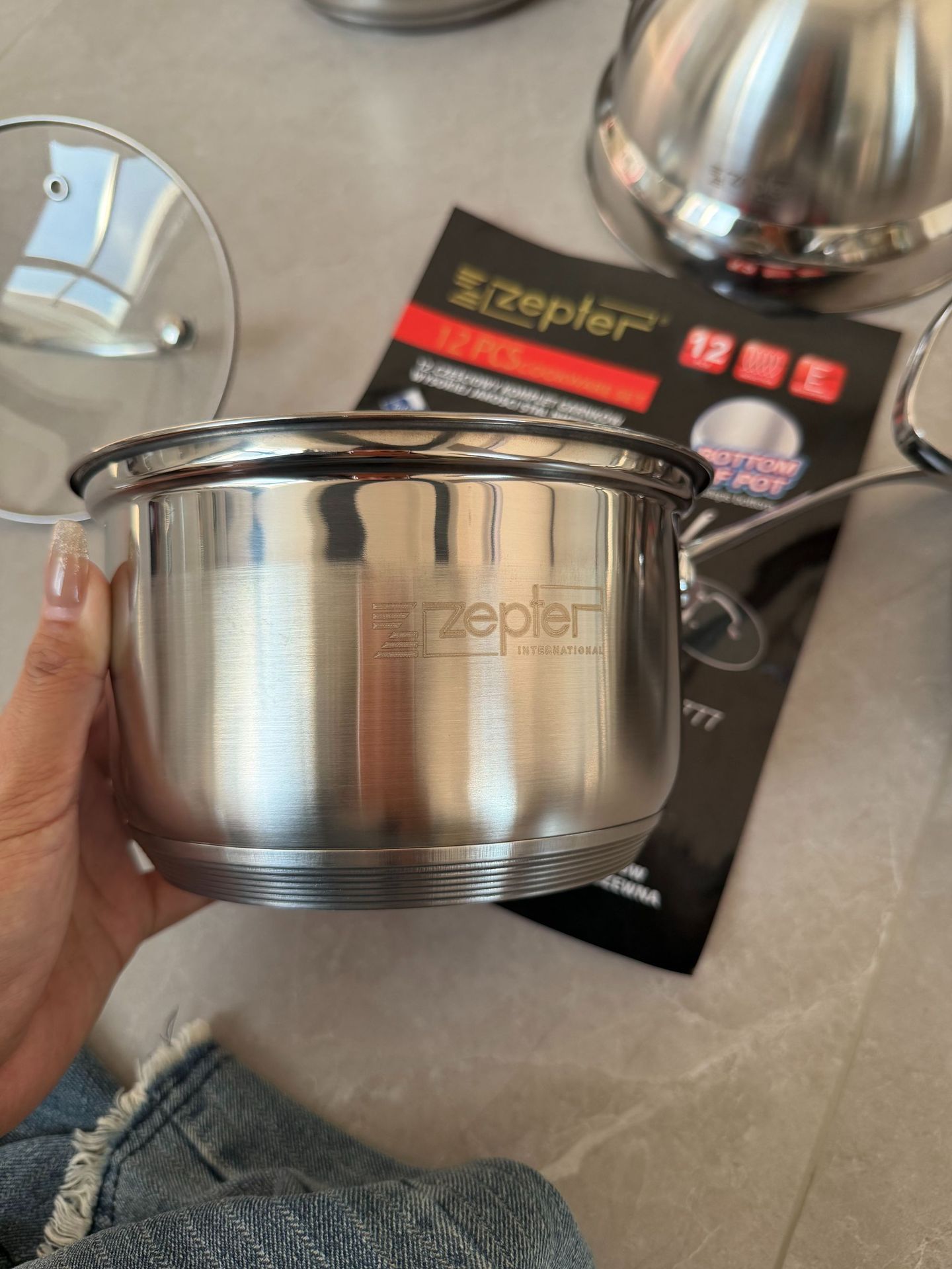 Zepter China 12-Piece 201 Stainless Steel Set Pot ZP2777 Non-Stick