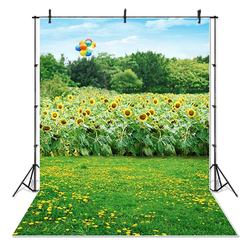 Campo do girassol Fotografia Backdrops para Estúdio de Fotografia Cenário Primavera Grama Verde Photo Booth Fundo