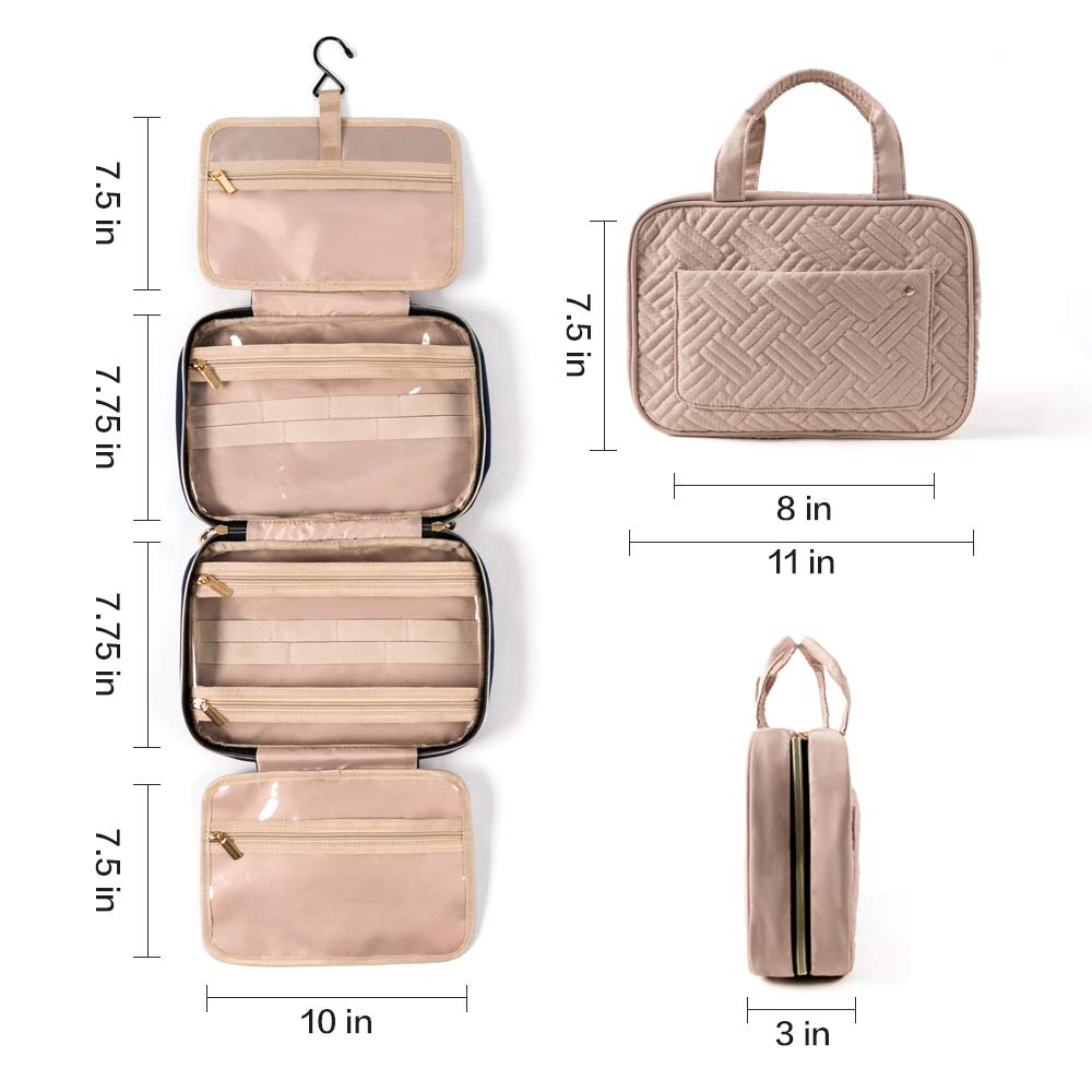 Pieghevole portatile trapuntatura da viaggio da uomo Roll Up Beauty Case Kit trucco cosmetico