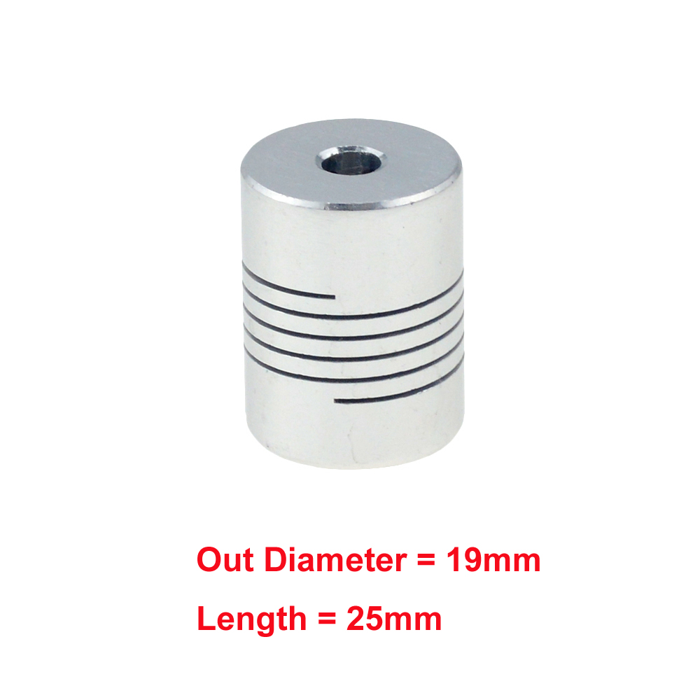 2pcs 10x6.35mm CNC Motor Jaw Shaft Coupler 10mm To 6.35mm Flexible Coupling OD 25x30mm