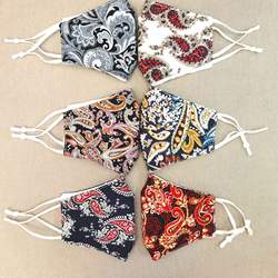 Creative Cashew Print Mask,Adult Cotton,Dustproof,Breathable,Warm,Washable Hanging Ear Mask