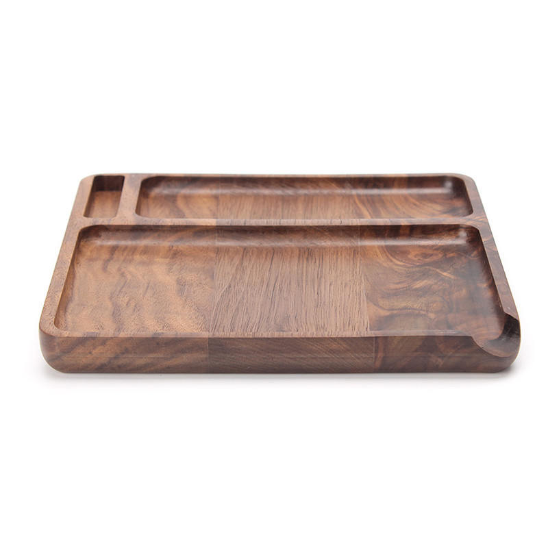 JYP004 Natural walnut cigarette tray multifunction smoke awakening custom wooden tray