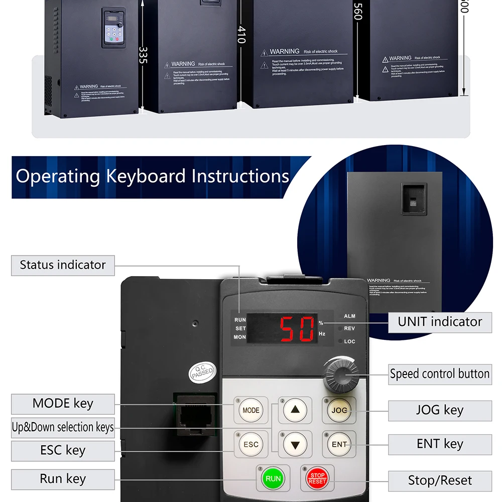 0.75-800KW 380V 3 phase input 3 phase output  inverter power inverter 60hz 50hz Variable Frequency Converters china vfd