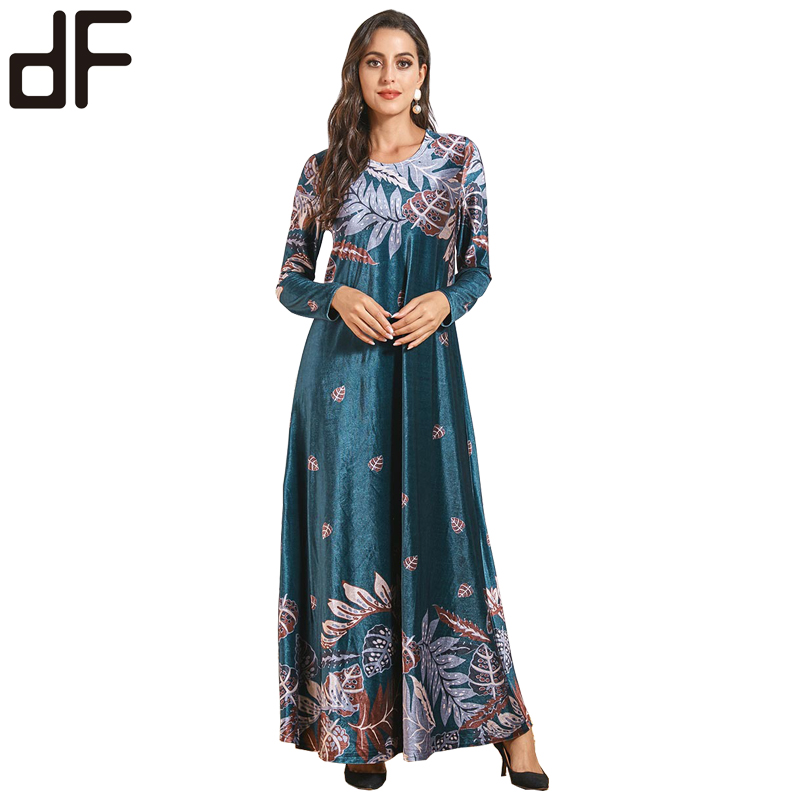 伊斯兰服装苏丹穆斯林妇女阿拉伯人abaya burqa因果设计美丽印花