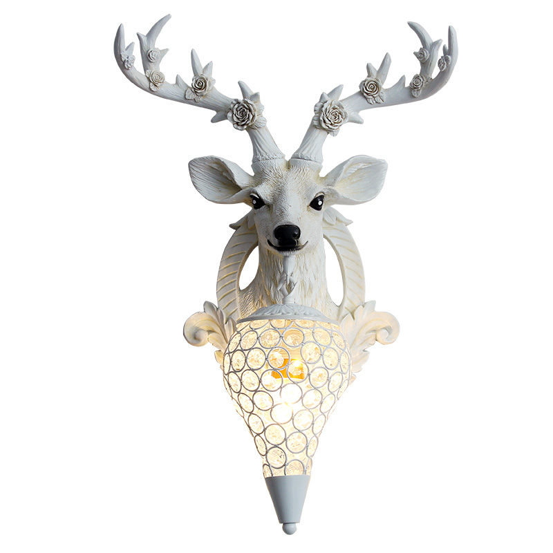 European style peacock wall lamp crystal living room aisle stairs creative wall hanging lamp simple modern bedroom bedside lamp