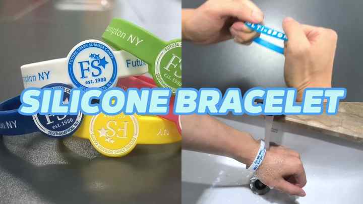 Crystal Code Free Rubber Band Silver Rainbow Event Wristband