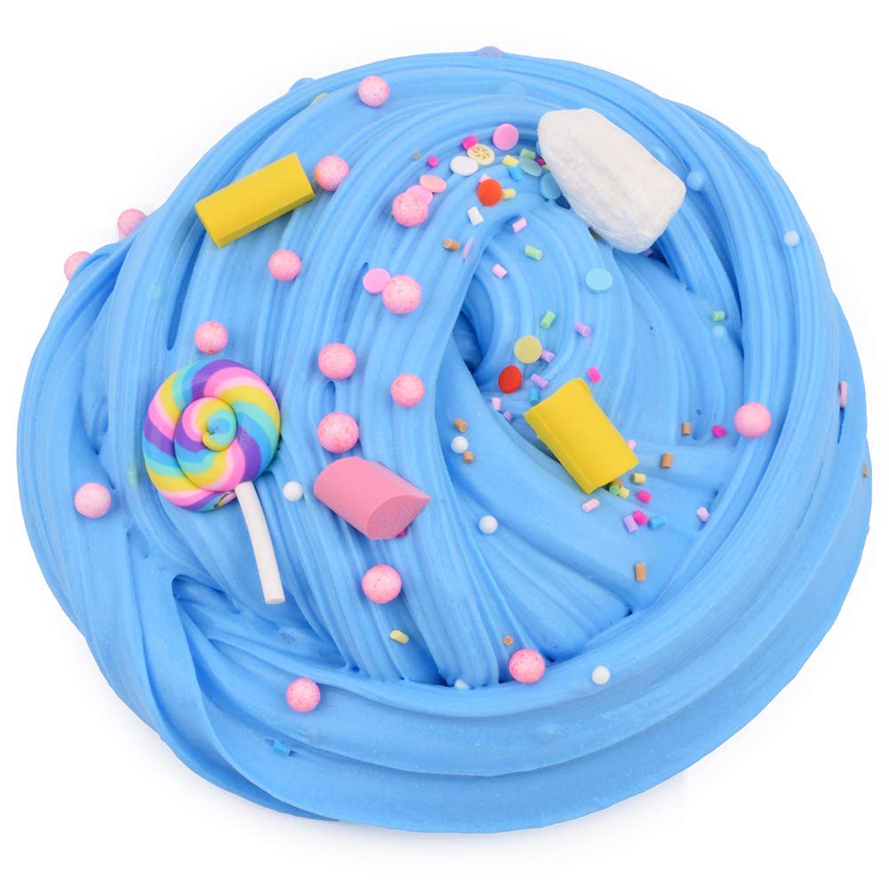 香味治疗腻子生日蛋糕柔和 floam 云泥软弹性非粘性超大蓝色独角兽