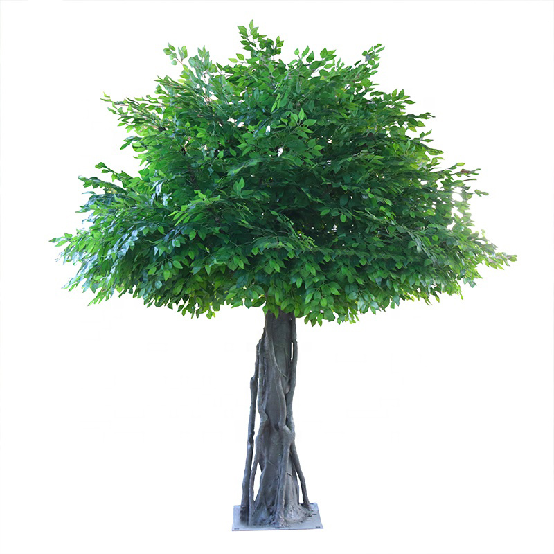 Ландшафтные деревья, декоративные листва, растения, искусственное живое фигусное дерево, реалистичное искусственное дерево баньян, стекловолокно ISO9001,SGS форма