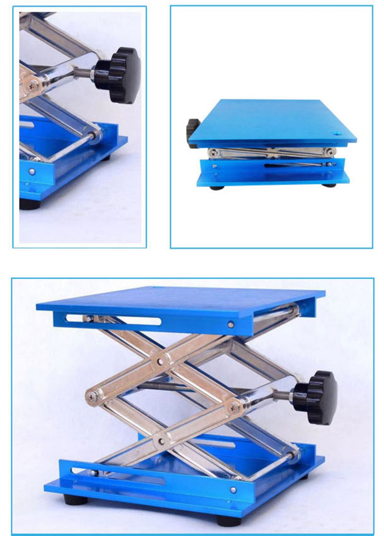 150x150mm Lab Stand Table Scissor Lift Aluminum Oxide Laboratory Scissor Lift