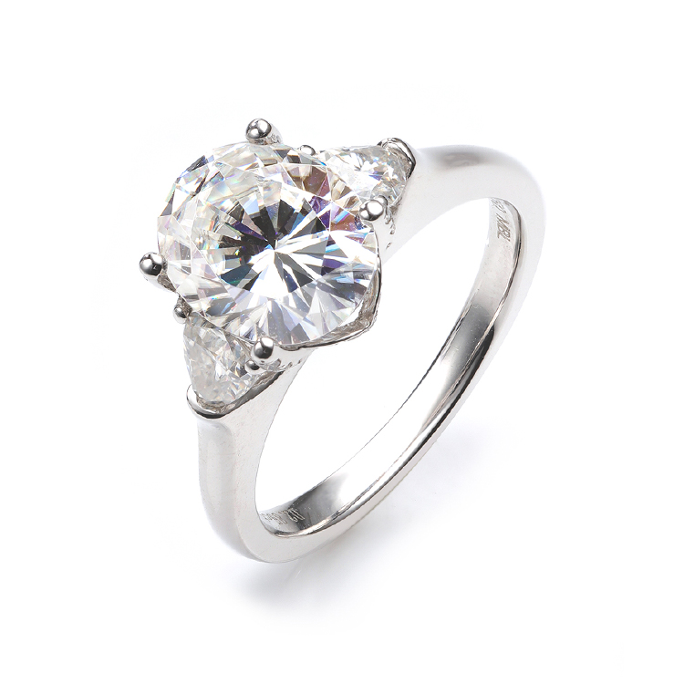 Dropshipping Women Fine Jewelry 14K Gold Engagement Ring Hand Setting 3cts Moissanite Diamond Wedding Ring with GRA