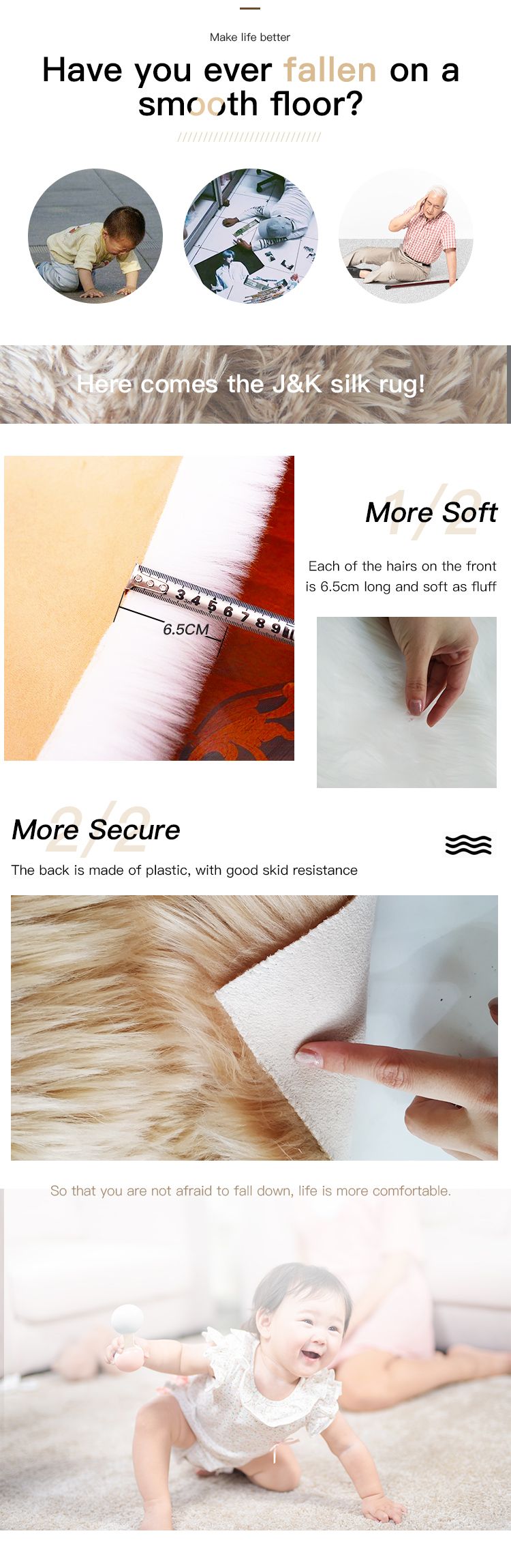 High quality modern style soft rectangle Artificial Wool Carpet Fake Wool Carpet Fur Carpet(图3)