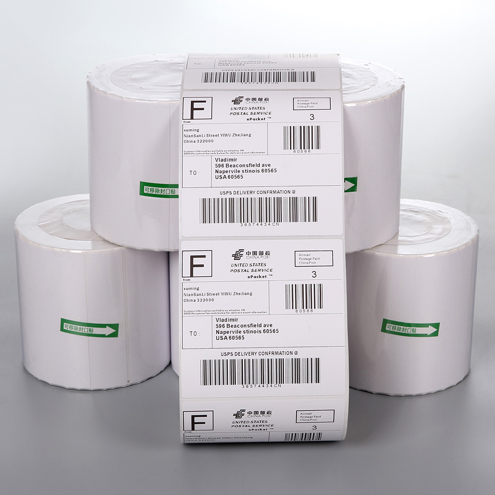 4x6 direct thermal printed ribbon blank shipping yellow adhesive labels roll coated paper thailand a6 100mm for zebra