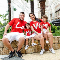 Wholesale 2020 Family Clothes Sets Mom Dad Baby Love Pattern Cotton T Shirts Summer Family Matching Outfits