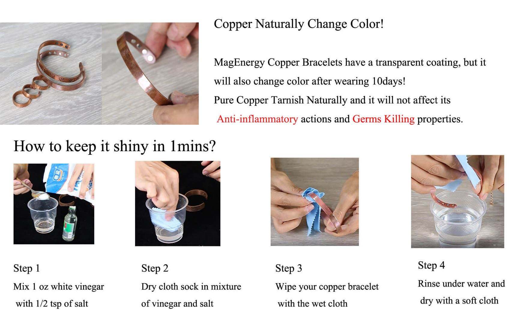 Biomagnetic Jewelry Health Energ Copper Magnet Therapy