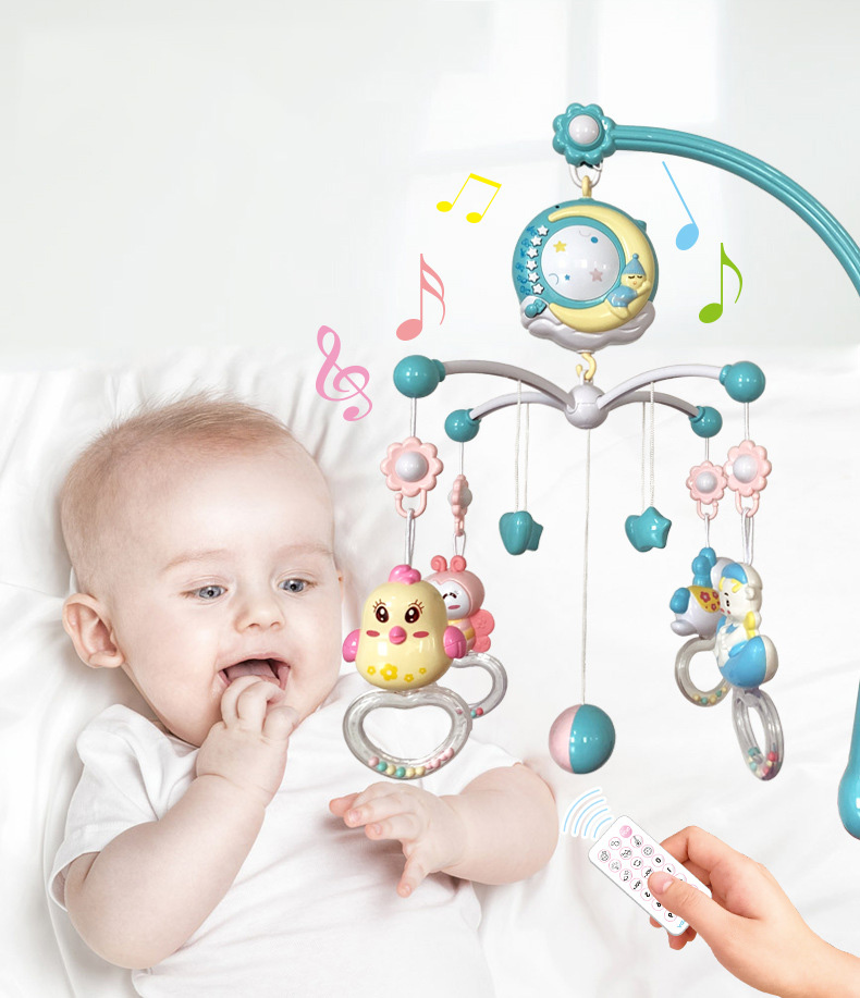 Детский музыкальный проекционный погремушка-колокольчик с дистанционным управлением для 0-18 месяцев