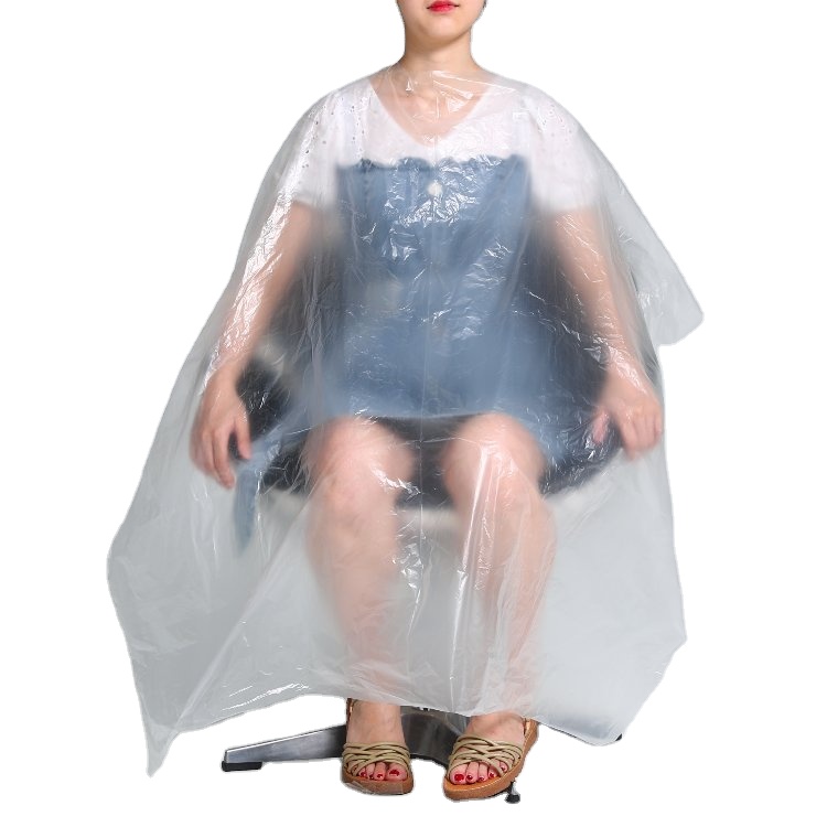 Различные спецификации частный логотип Парикмахерская накидка pe одноразовый режущий фартук для парикмахерской