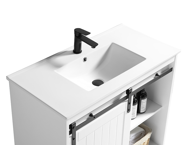 American style floor standing solid wood rustic bathroom furniture vanity