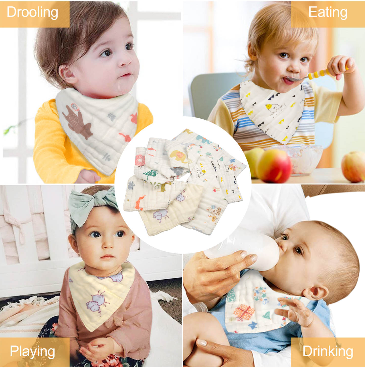 I drink and know things funny Gaming Unisex Saliva Baby Bibs washable reusable