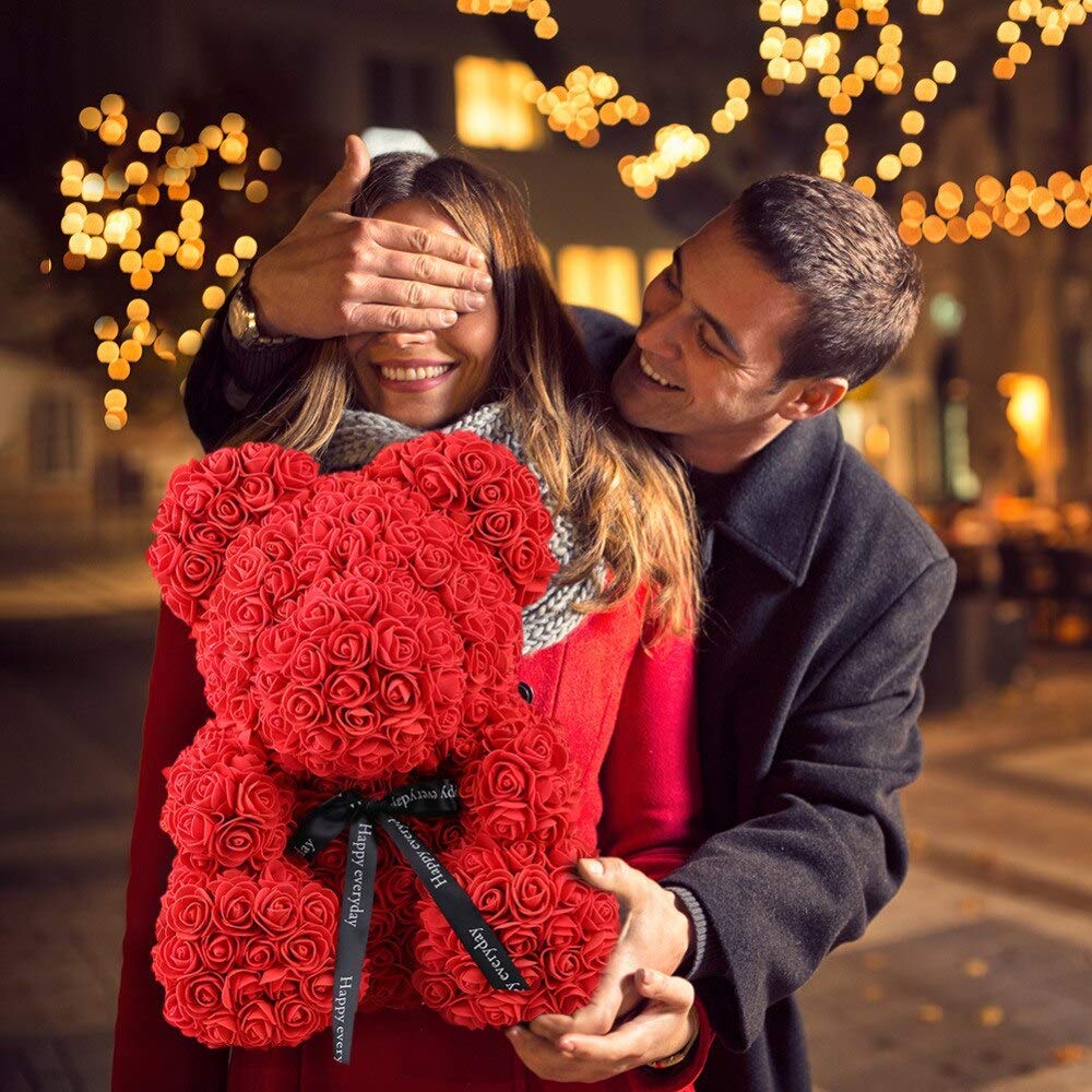 quality foam artificial rose bear high quality valentine gift