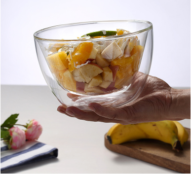 wholesale custom clear glass soup punch bowl and spoon set