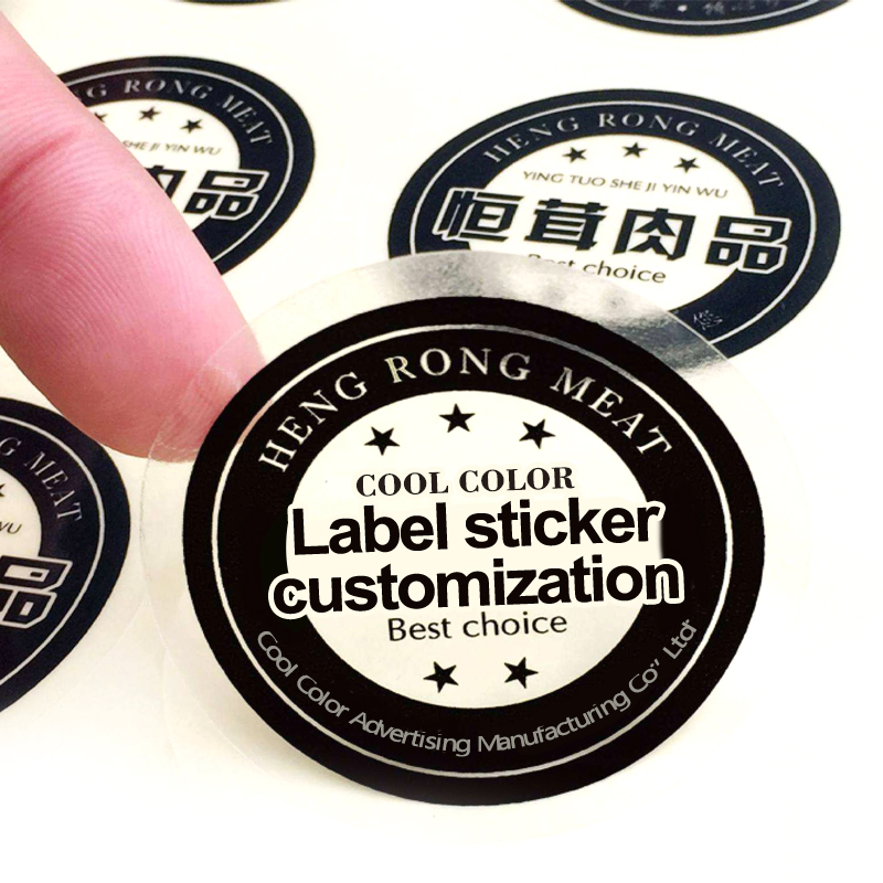 Прозрачный стикер этикетки на заказ напечатанный с пленкой ламинированные водонепроницаемые наклейки этикеток