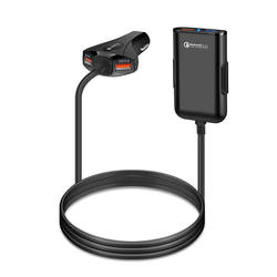 Clipe de volta 4 portas qc3 0 qc3.0 4usb carregador de carro carregador de carro com fio