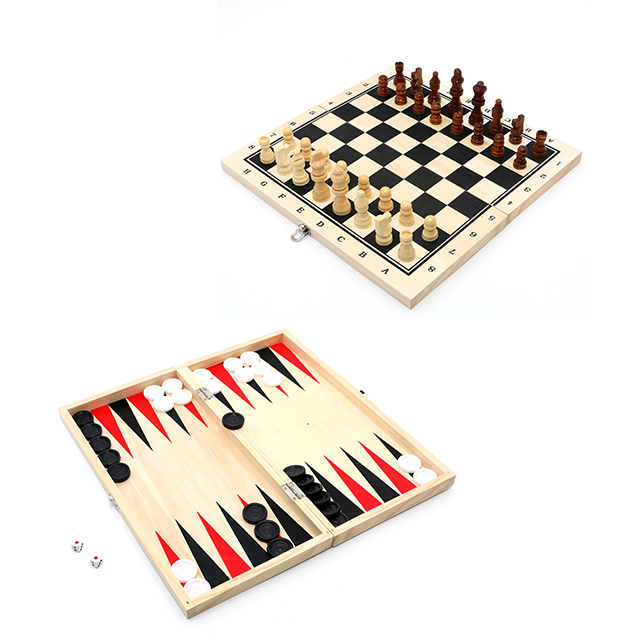 3 в 1 индивидуальный логотип Набор для игры в шахматы фанера из липы шахматы шашки нарды складная деревянная настольная игра для детей