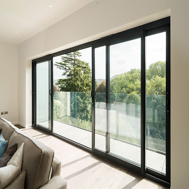 فائقة الحجم روتو نظام رفع باب ألمونيوم المنزلق مع الزجاج المقسى