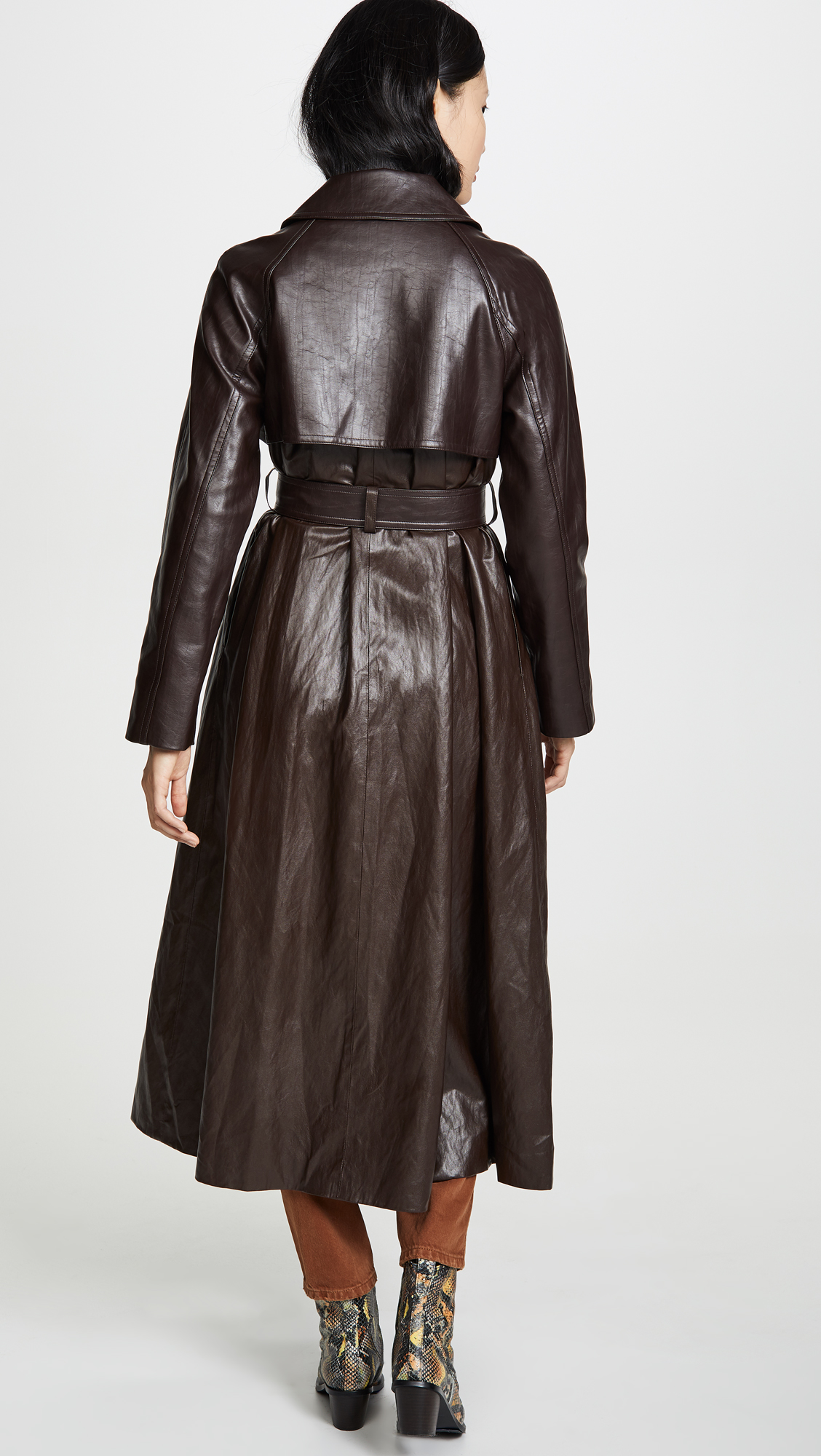 buy trench coat long plain pu leather coat women,plain women