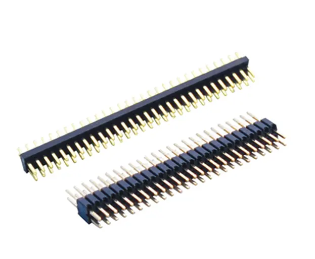 3 Pairs Male Female Black 40PCB Single Row Round Pin 2.54mm Pitch Spacing Header