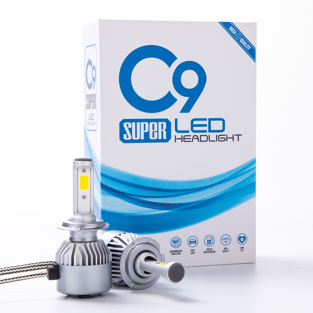 Сверхъяркая миниатюрная автомобильная светодиодная лампа C9 + 5 H1 H3 H4 H7 H11 9005 9006 360 для дальнего и ближнего света, автомобильная система освещения