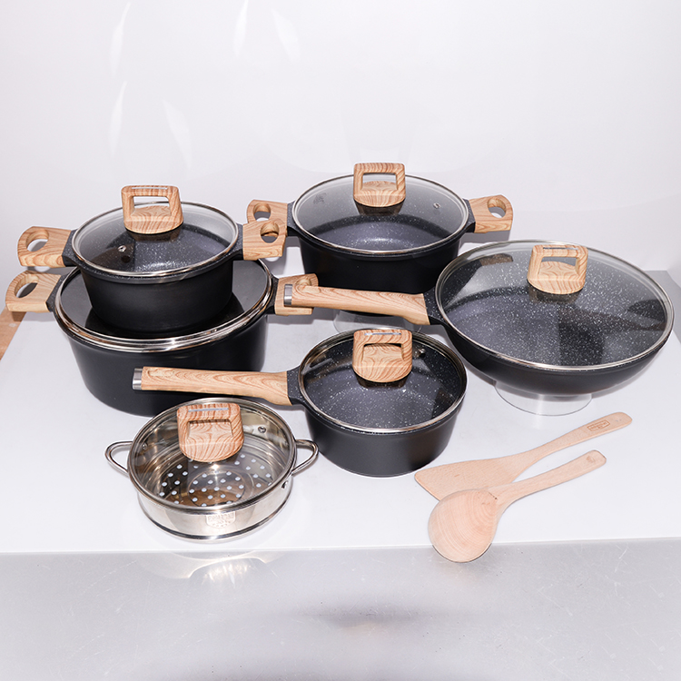 6 шт с антипригарным покрытием керамические горшки наборы посуды блин покрытием алюминиевая глубокая сковорода