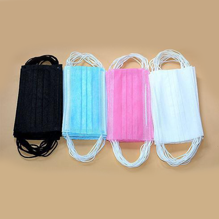 2 Ply 3 Layer Non Woven Face Mask Disposable 50 Pack Surgical  Blue Pink White Black 1