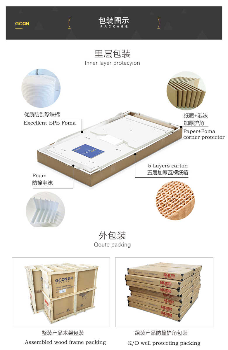 Packing Bed Modern Design Wooden Folding Bed with Storage Drawer and Lamp