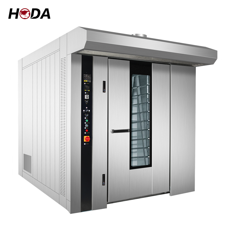Commercial gas diesel electric loaf bread industrial mini 5 10 12 16 36 32 64 tray rotary baking rack oven for bakery price sale