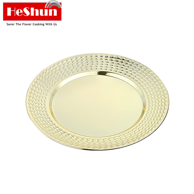 Classic Metal Stainless Steel Round Shape Serving Tray/ Dish/ Food Wedding Charger Plate