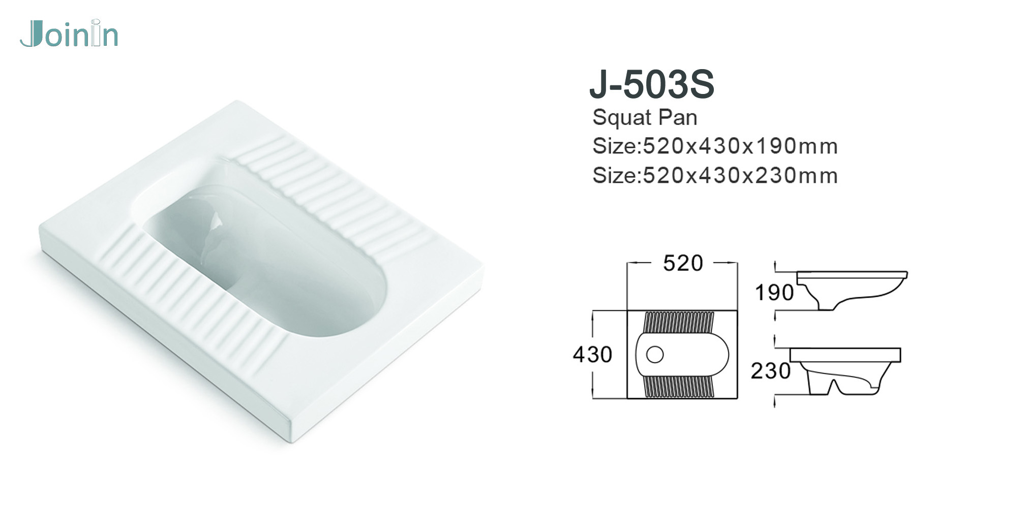 JOININ卫浴坐便器蹲便器WC浴室陶瓷人马桶落地标准马桶尺寸(J503)