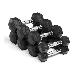 Manufacturer wholesale comercial gym Weight fitness Hex rubber dumbbell set