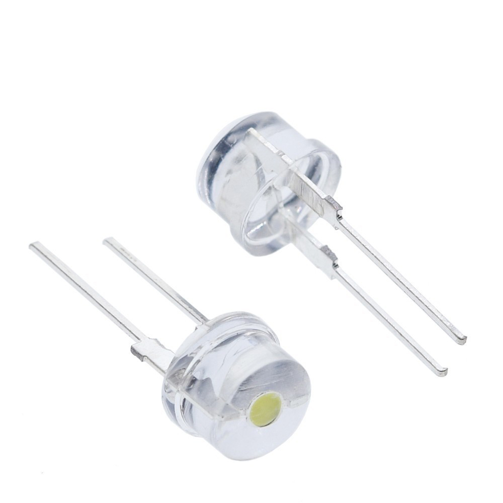 NEW F8 8mm 0.5W 3.0-3.2V Straw hat LED White Super bright LED lamp Wide Angle Transparent LED Lamp Strawhat LED