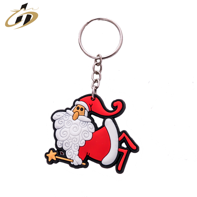 Рекламные дешевые пользовательские силиконовые смешные рождественские брелки для детей