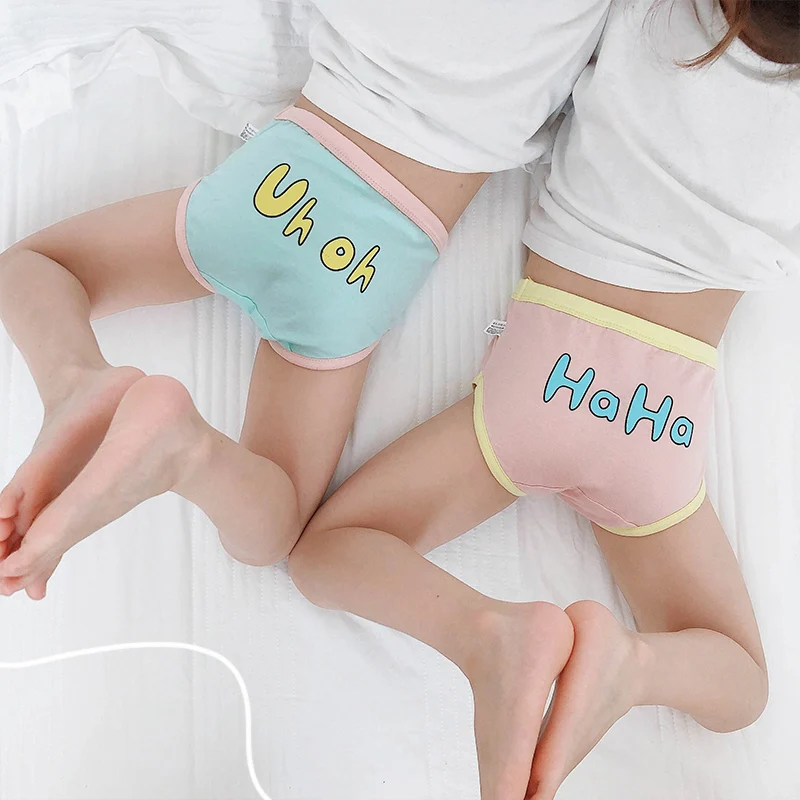 Миа 3 шт./пакет нарядное обувь для девочек яркое нижнее бельё для молодых девушек; Женские трусики 100 хлопковые носки для девочек с персонажами из мультфильмов трусы-боксеры