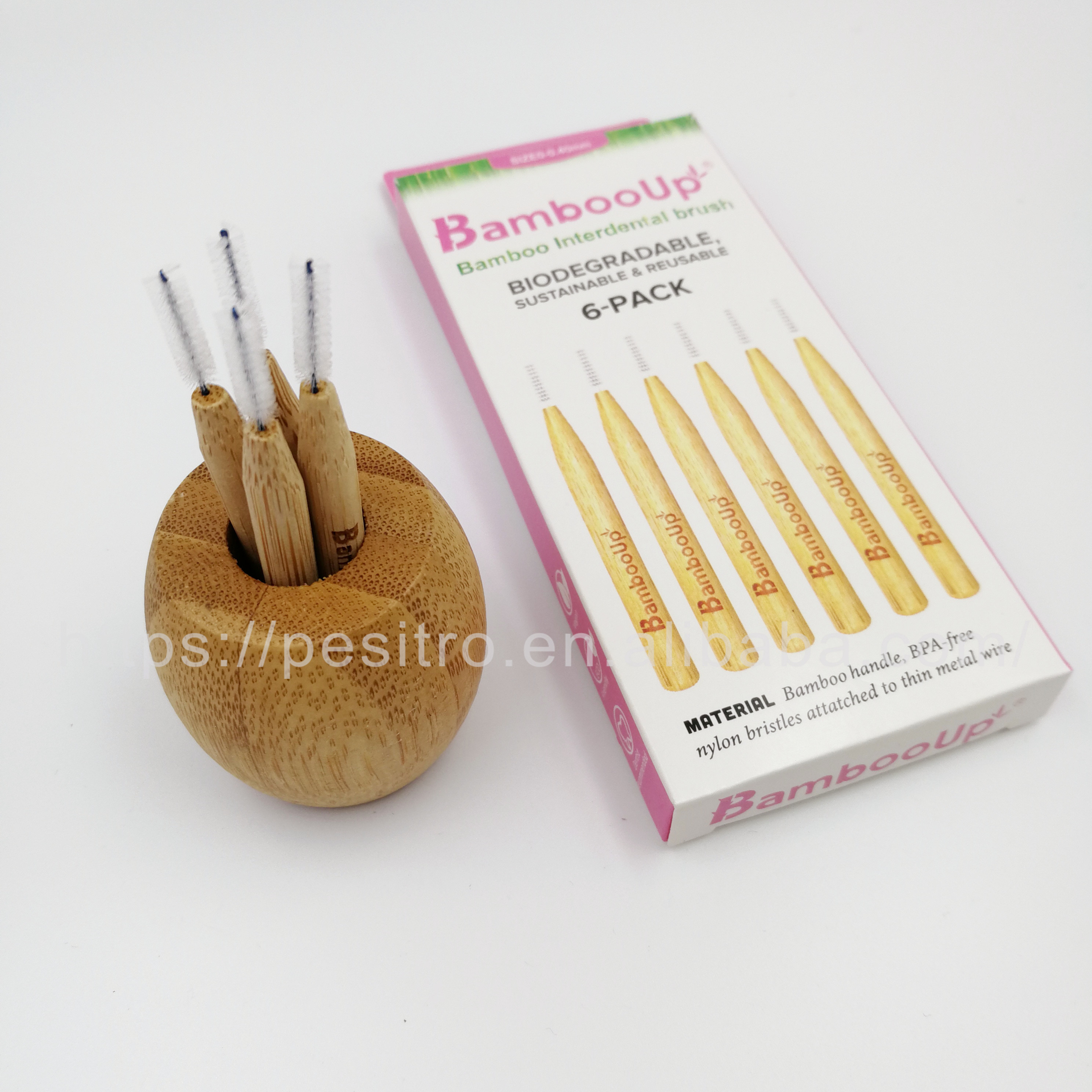 Экологичная Органическая Бамбуковая межзубная щетка между зубами