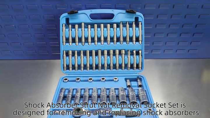 47-Piece Shock Absorber Tool Kit – Strut Nut Removal, Suspension Top Mount Service Set