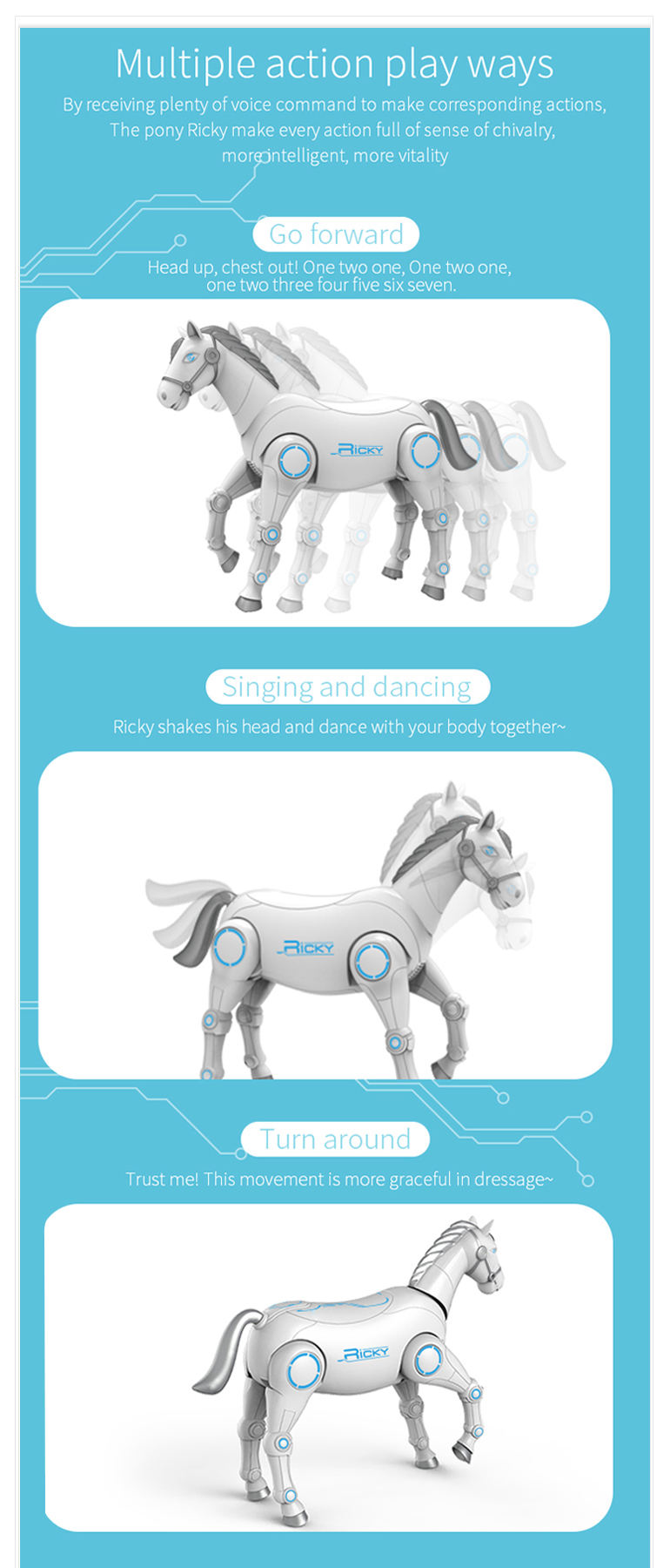 RC animals interactive walking robot remote control toy horse