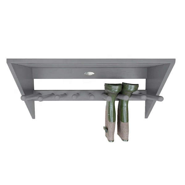 Деревянная вешалка серого цвета, вешалка для обуви, наружная настенная вешалка для хранения обуви