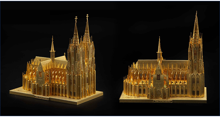 2019 3d 金属纳米拼图科隆大教堂建筑模型套件 diy 3d 激光切割拼图