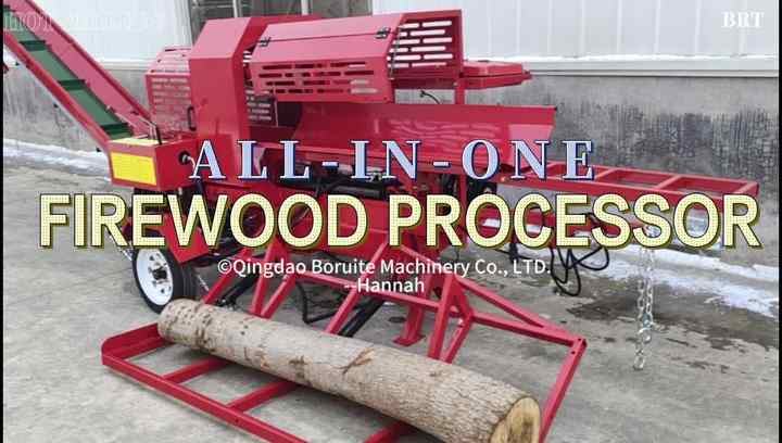 Electric Wood Processor Cutting 400mm Log Splitter Hydraulic Firewood ...